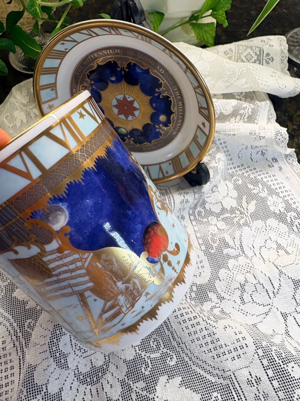 Royal Worcester limited millennium mug set